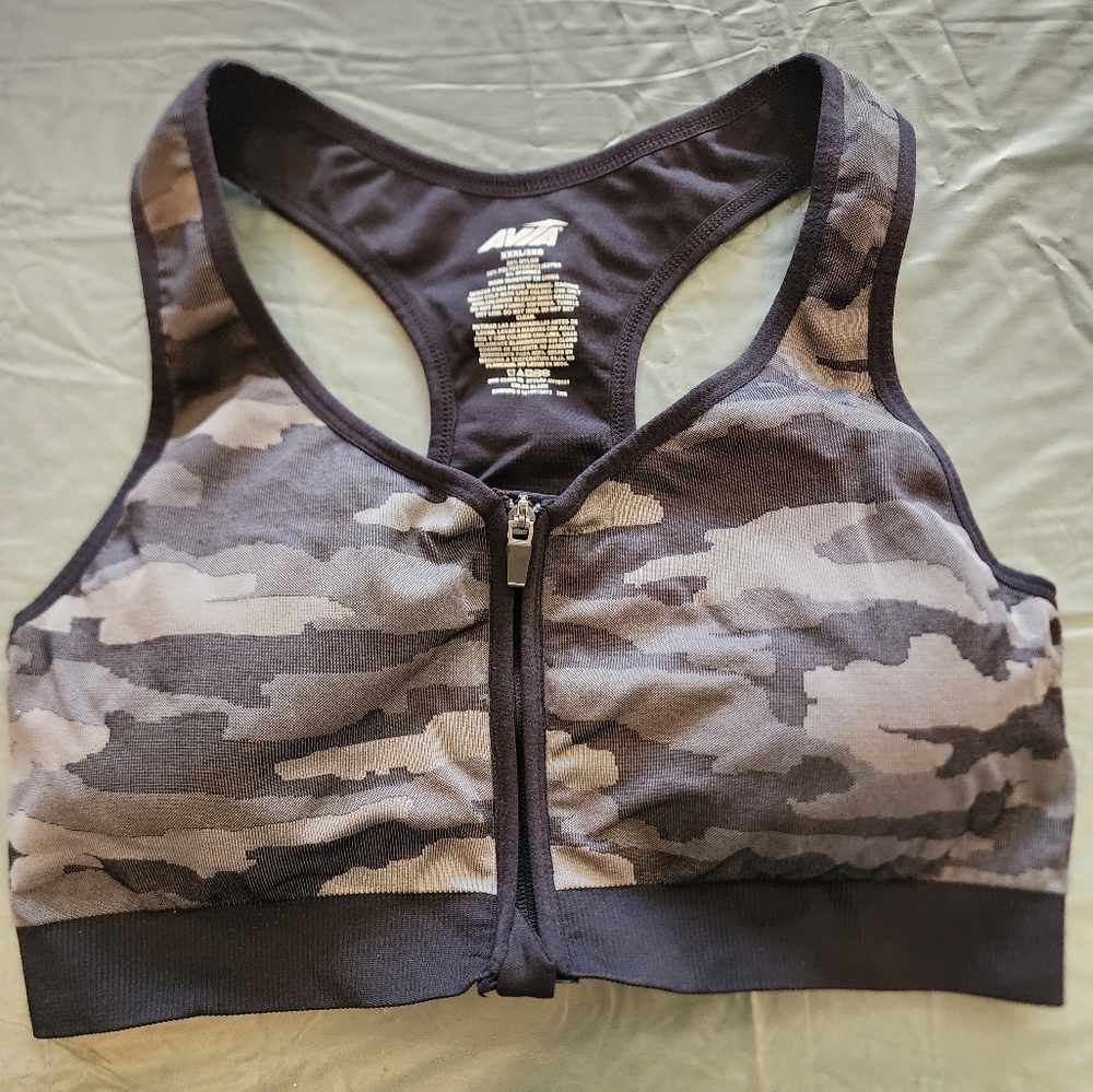 Avta zip up sports bra camo size 3x